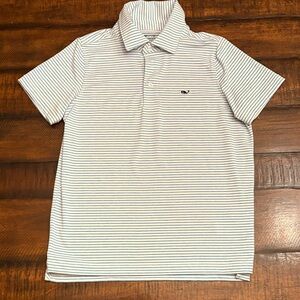 Vineyard Vines Blue and White Striped Polo